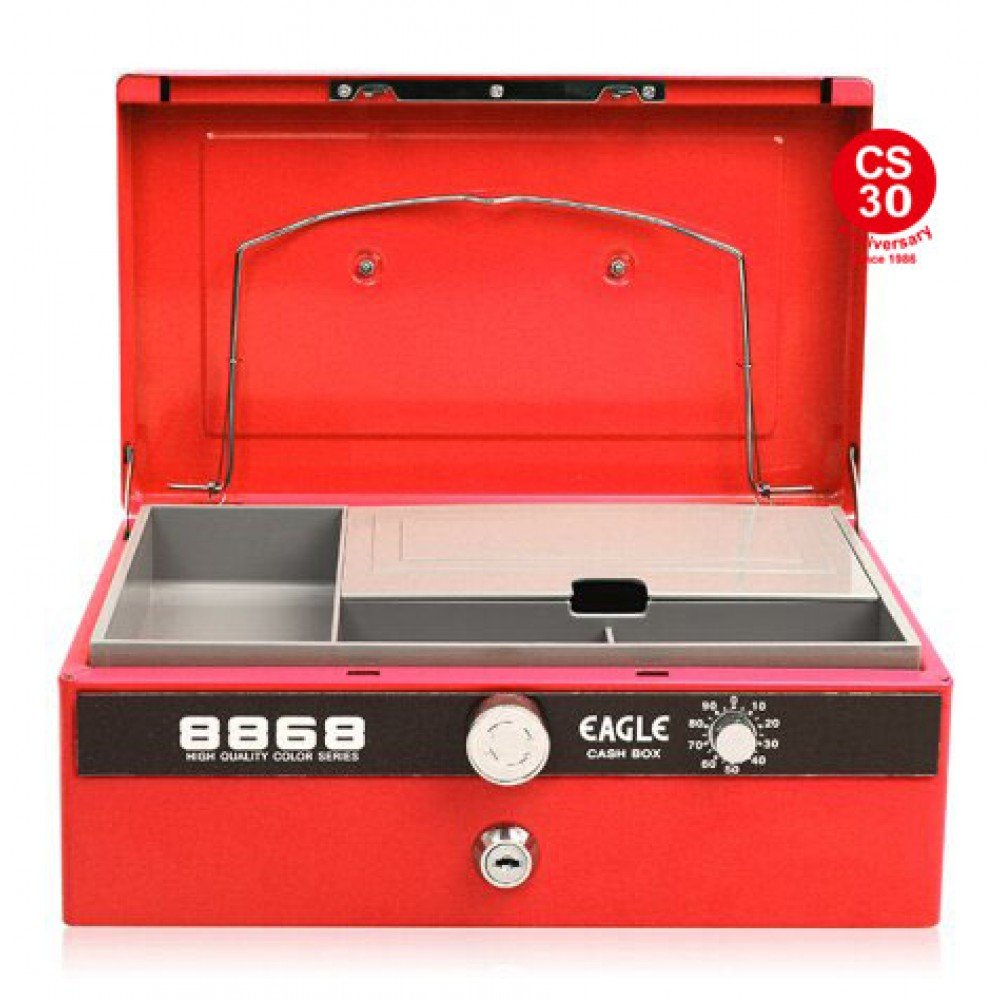 Eagle 8868 CASH BOX With KEY AND LOCK (RED)